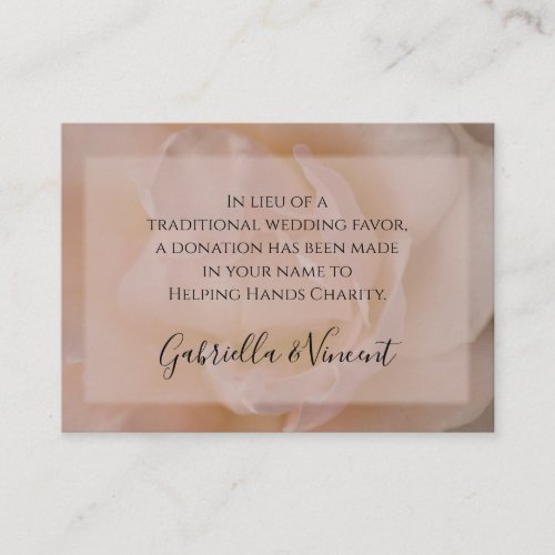 Pale Pink Rose Wedding Charity Card Business Card Templates