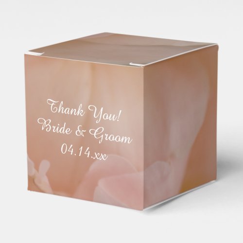 Pale Blush Pink Rose Floral Wedding Favor Boxes