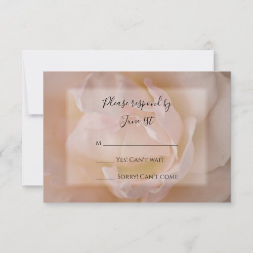 Pale Blush Pink Rose Floral Wedding RSVP Response