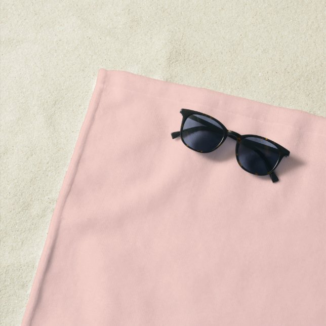 Pale Blush Pink Solid Color  Beach Towel (In Situ)