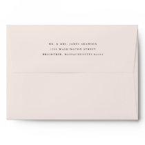 Pale Blush Pink with Return Address on Back Flap Envelope Pale Blush Pink with Return Address on Back Flap Envelope