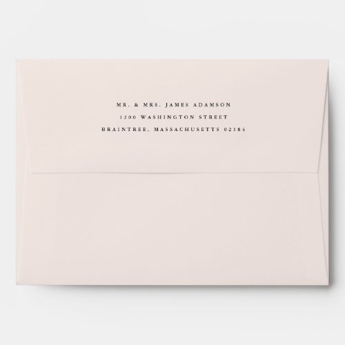Pale Blush Pink with Return Address on Back Flap Envelope