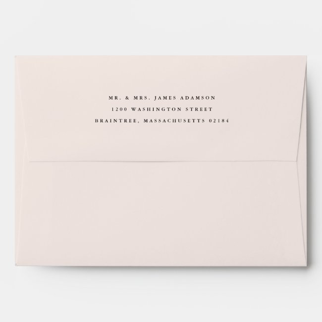 Pale Blush Pink with Return Address on Back Flap Envelope