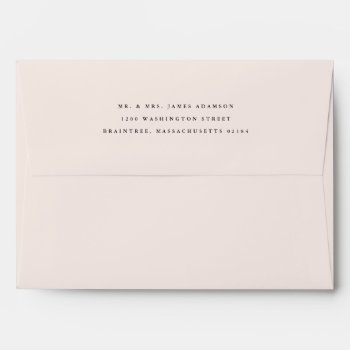 Pale Blush Pink With Return Address On Back Flap Envelope by labellarue at Zazzle