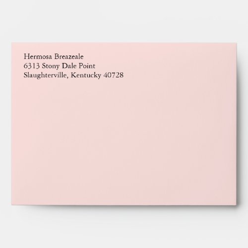 Pale Blush Rose Pink 5x7 Return Address Envelopes