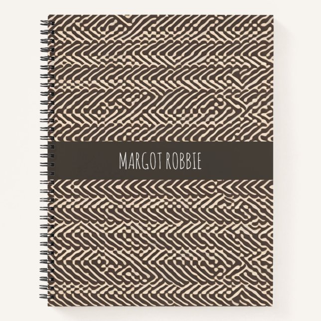 Pale brown fabric rugs Geometric Pattern Notebook (Front)