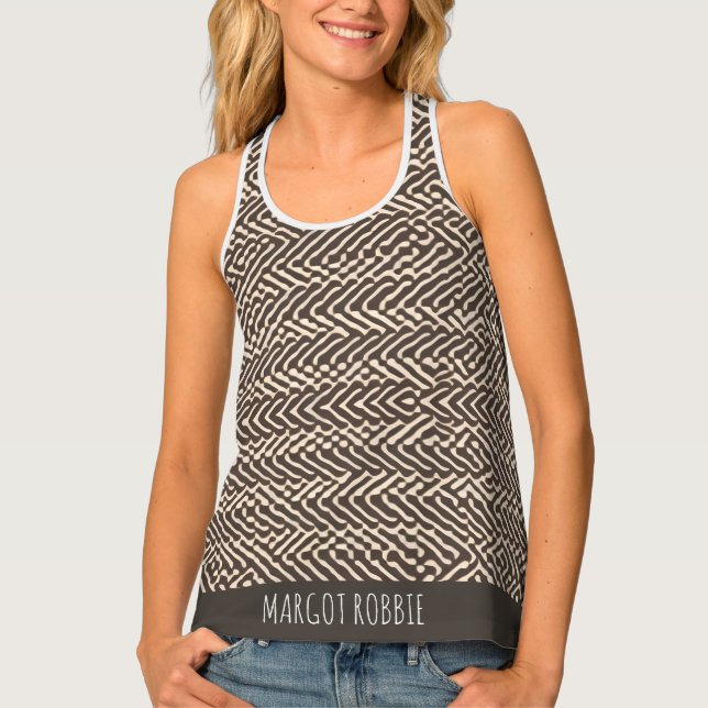 Pale brown fabric rugs Geometric Pattern Tank Top (Front)
