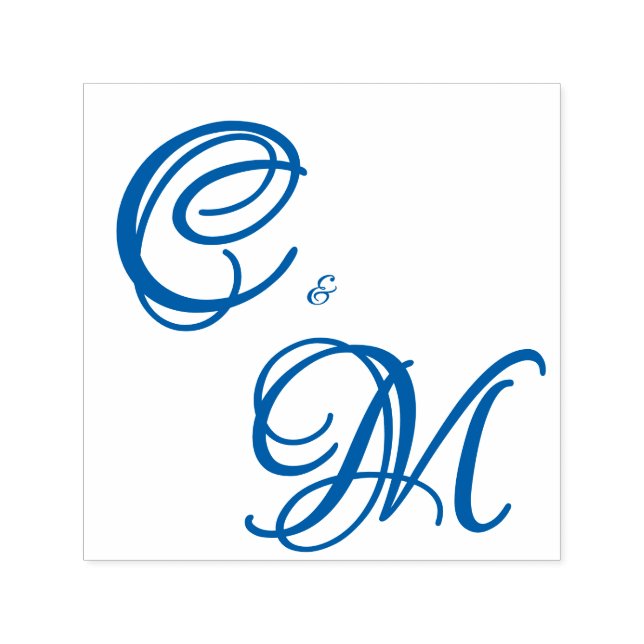 Pale Butter Yellow Soft Blue Floral Wedding Self-inking Stamp (Design)