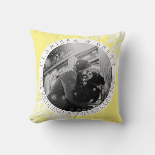 Pale CitrineLace 13th Wedding Anniversary Throw Pillow