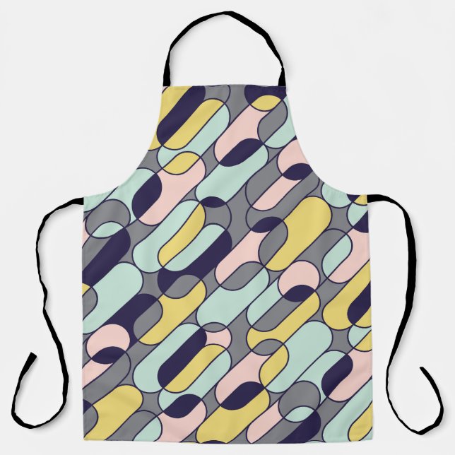 Pale Colors Geometric: Retro Pattern Apron (Front)