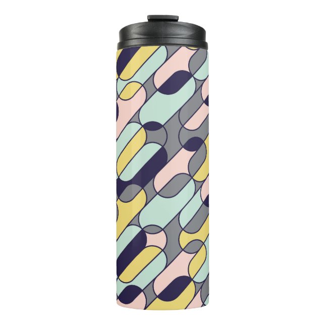 Pale Colors Geometric: Retro Pattern Thermal Tumbler (Front)