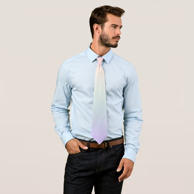 Pale colourful gradient background neck tie (In Situ)