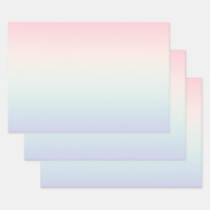 Pale colourful gradient background wrapping paper sheets