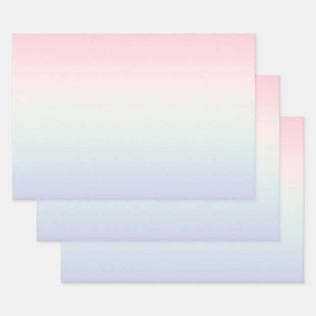 Pale colourful gradient background wrapping paper sheets (Set)