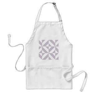 Pale Cool Grape Geometric Deco Cube Pattern Adult Apron
