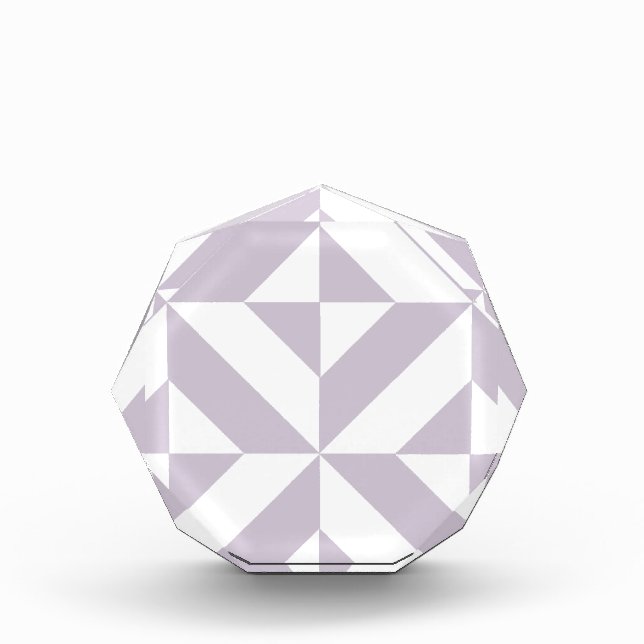 Pale Cool Grape Geometric Deco Cube Pattern Award (Front)