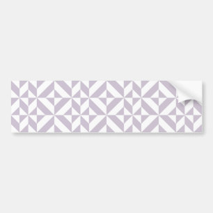 Pale Cool Grape Geometric Deco Cube Pattern Bumper Sticker