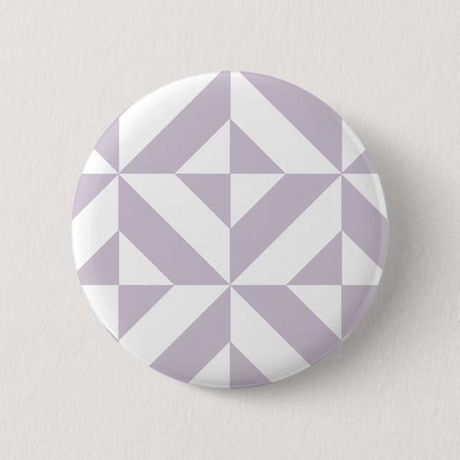 Pale Cool Grape Geometric Deco Cube Pattern Button (Front)