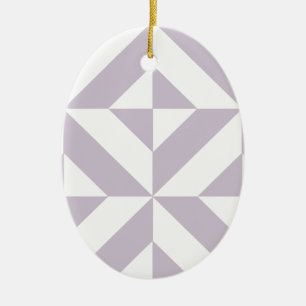 Pale Cool Grape Geometric Deco Cube Pattern Ceramic Ornament