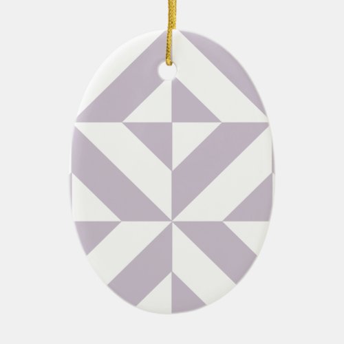 Pale Cool Grape Geometric Deco Cube Pattern Ceramic Ornament