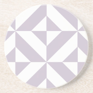 Pale Cool Grape Geometric Deco Cube Pattern Drink Coaster