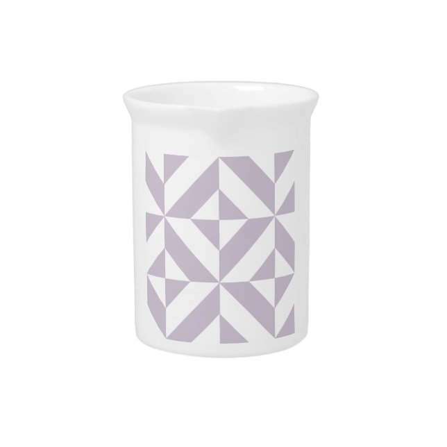 Pale Cool Grape Geometric Deco Cube Pattern Drink Pitcher (Front)