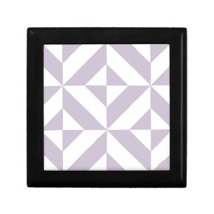 Pale Cool Grape Geometric Deco Cube Pattern Jewelry Box