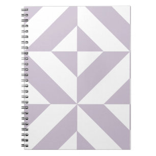 Pale Cool Grape Geometric Deco Cube Pattern Notebook