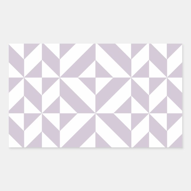Pale Cool Grape Geometric Deco Cube Pattern Rectangular Sticker (Front)
