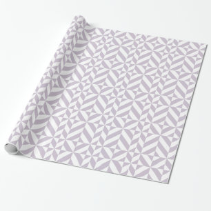Pale Cool Grape Geometric Deco Cube Pattern Wrapping Paper