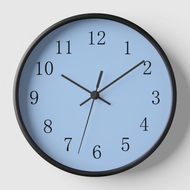 Pale Cornflower Blue Kitchen Wall Clock (Front)