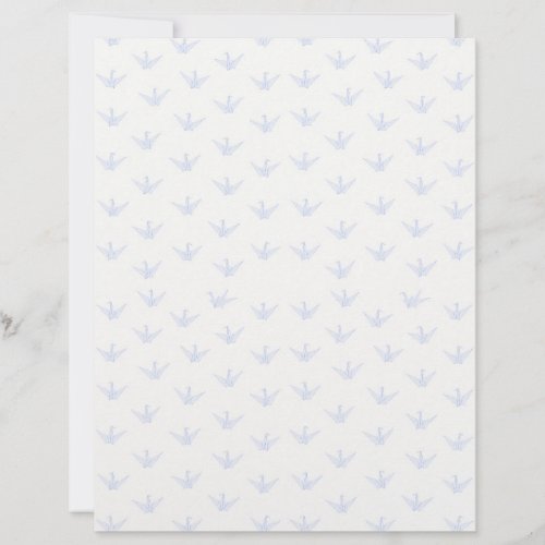 Pale Cornflower Blue Origami Cranes on Near White