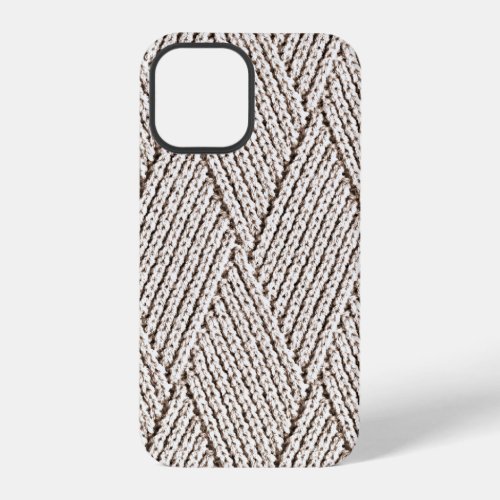 Pale Cream Faux Diamond Knit Pattern iPhone 12 Pro Case