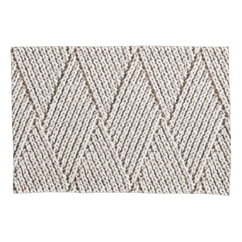 Pale Cream Faux Diamond Knit Pattern Pillow Case