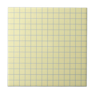 Pale Cream & Purple Checkered Retro Minimalist Ceramic Tile