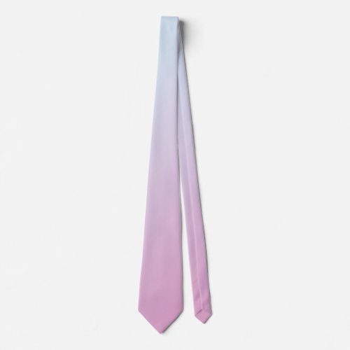 Pale Cyan Blue and Soft Pink Gradient Ombre Neck Tie