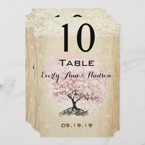 Pale Dogwood Heart Leaf Tree Table Number