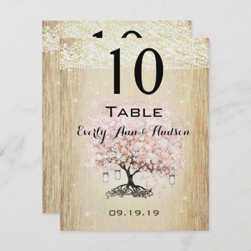 Pale Dogwood Heart Leaf Tree Table Number