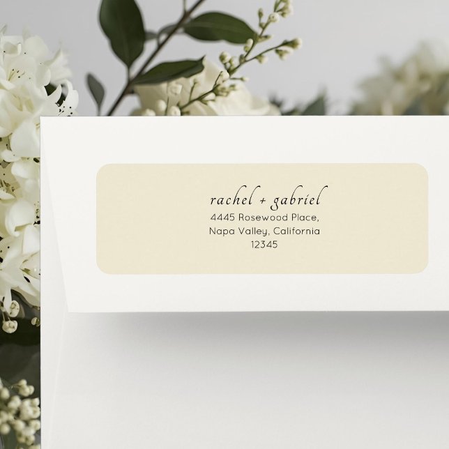 Pale Dusty Yellow | Chic Simple Clean Wedding Label (Creator Uploaded)