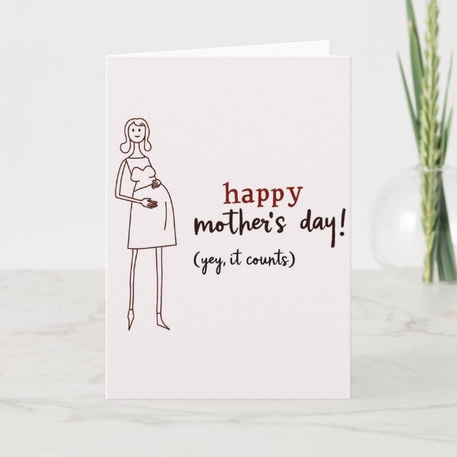 Pale Expectant Motherhood Card (Front)