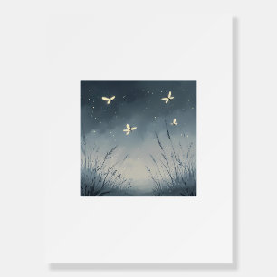 Pale Fireflies – Japandi Misty Night Print Foam Board