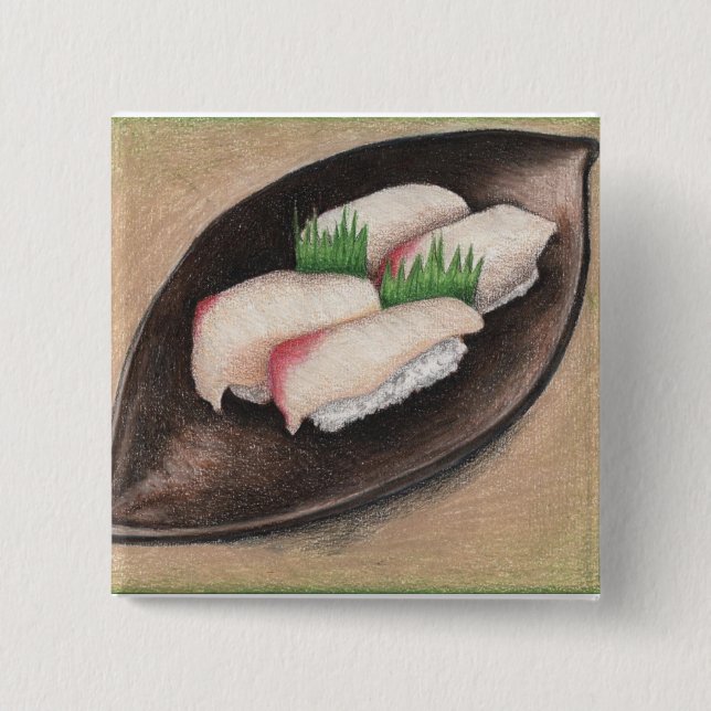 Pale Fish, Brown Plate button (Front)