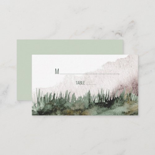 Pale Forest Green and Copper Nature Themed Place Card