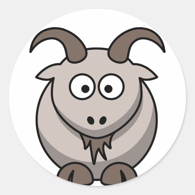 Pale goat classic round sticker (Front)