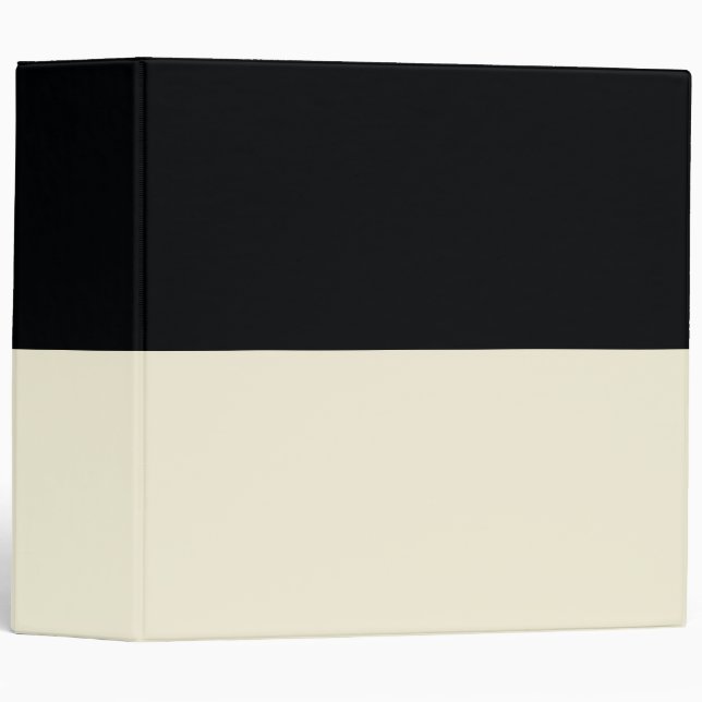 Pale Gold and Black Simple Extra Wide Stripes 3 Ring Binder (Front/Spine)