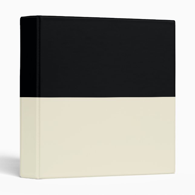 Pale Gold and Black Simple Extra Wide Stripes 3 Ring Binder (Front/Spine)