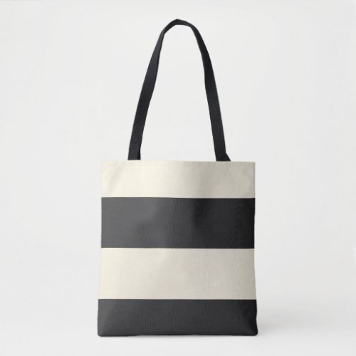 Pale Gold and Gray Simple Extra Wide Stripes Tote Bag