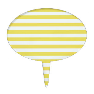 Pale Gold and White Stripes by Shirley Taylor Cake Topper