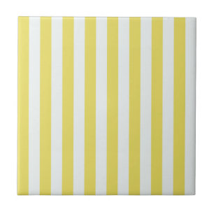 Pale Gold and White Stripes by Shirley Taylor Ceramic Tile