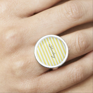 Pale Gold and White Stripes by Shirley Taylor Ring